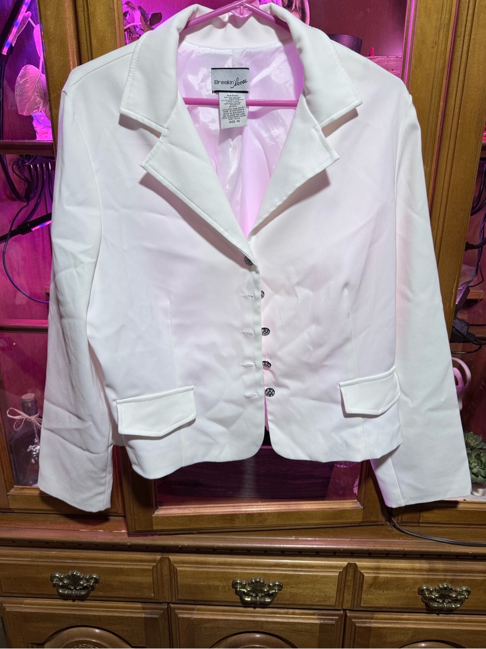 White Womens Tailored Blazer Jacket